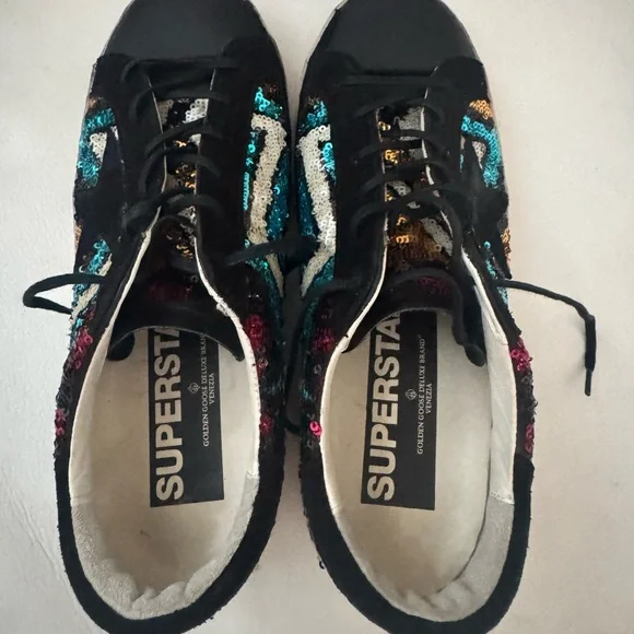 Golden goose GGDB super star full paillette black and blue glitters sneakers - Picture 13 of 14